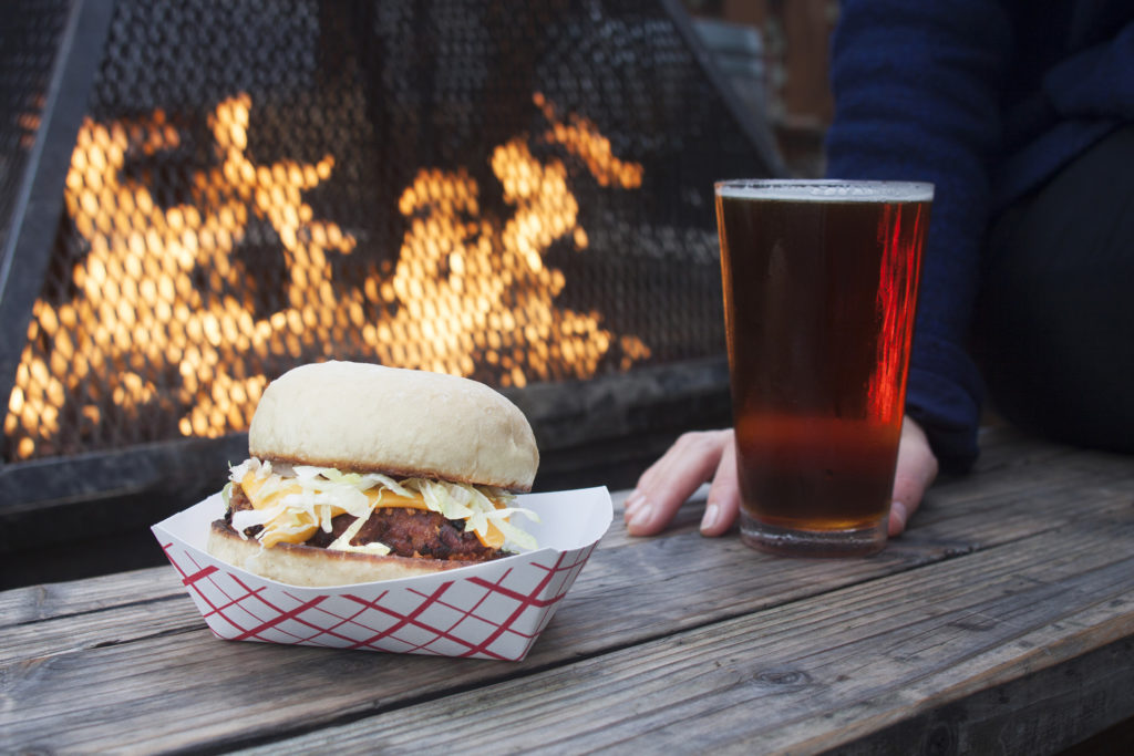 Fireside veggie burger by Amy Sly